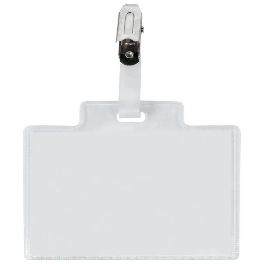 SEI Rota 318007 Porta badge trasparente con clip, 9,5 × 6 cm, 100 pezzi