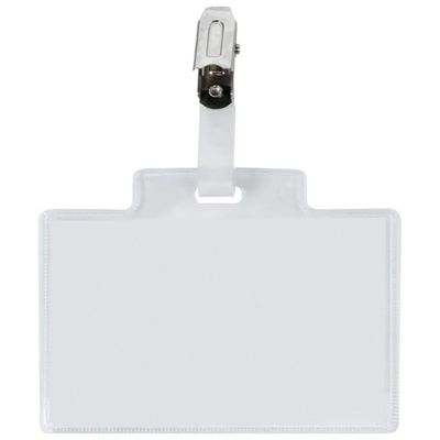 SEI Rota 318007 Porta badge trasparente con clip, 9,5 × 6 cm, 100 pezzi SEI Rota 318007 Porta badge trasparente con clip, 9,5 × 6 cm, 100 pezzi
