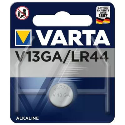 VARTA V13GA/LR44 Batteria Alcalina a Bottone 1,5 V, 1 Pezzo