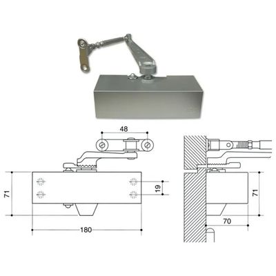 ASSA ABLOY MAB 503 Chiudiporta Aereo EN3 Nero con Fermo ASSA ABLOY MAB 503 Chiudiporta Aereo EN3 Nero con Fermo