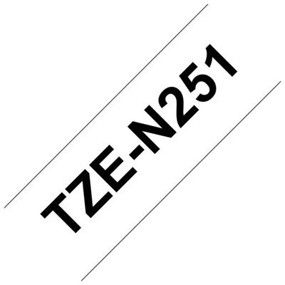 Brother TZe-N251 Nastro Non Laminato 24 mm Nero su Bianco