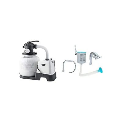 Intex Krystal Clear 26676 Pompa a Sabbia con Clorinatore Salino, 6000 L/h
