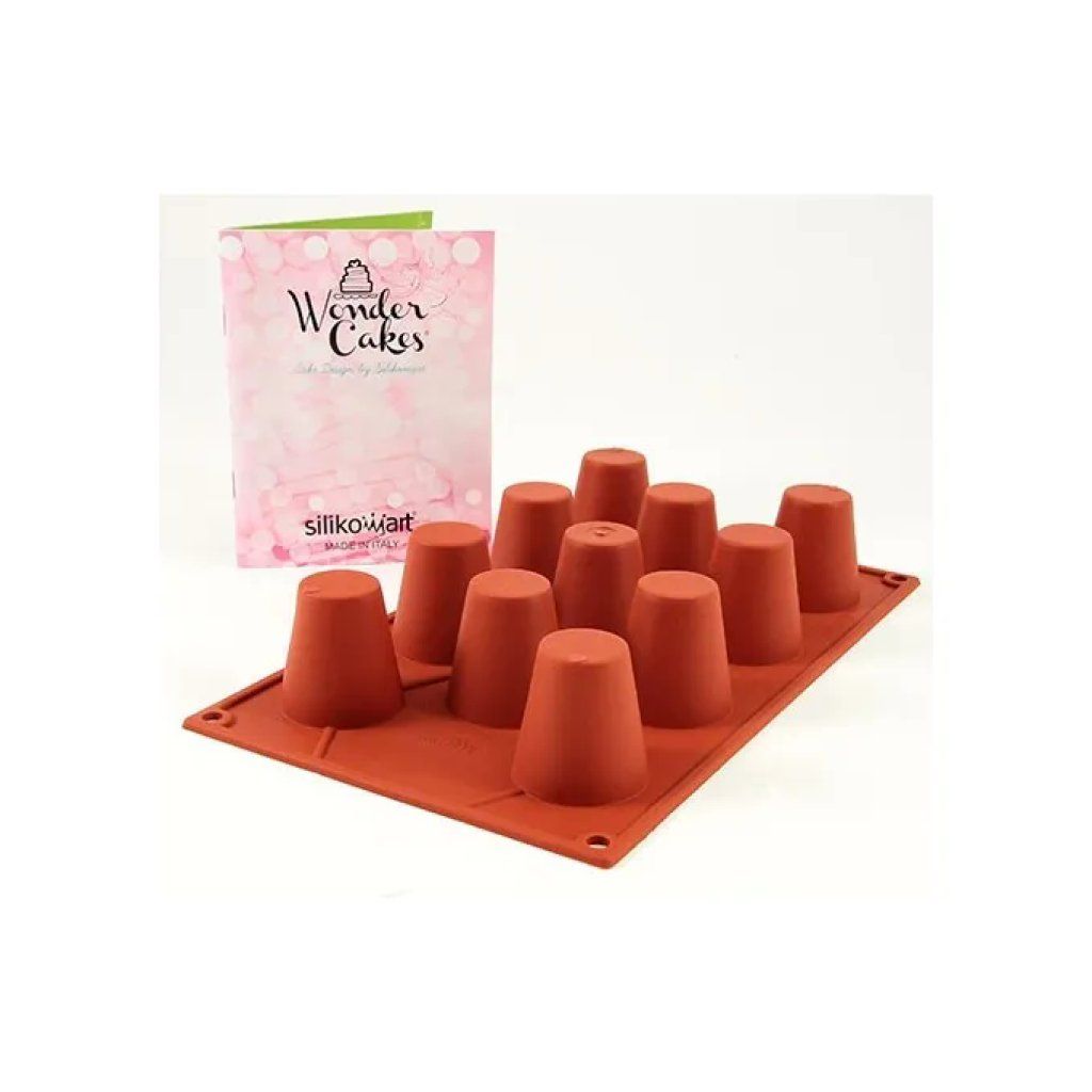3C CASA Silikomart SF020-C Stampo in Silicone per 11 Babà Medi, 550 ml, Terracotta 3C CASA Silikomart SF020-C Stampo in Silicone per 11 Babà Medi, 550 ml, Terracotta