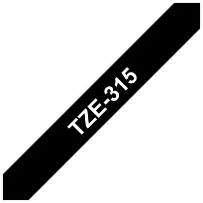Brother TZe-315 Nastro Laminato 6 mm Bianco su Nero Brother TZe-315 Nastro Laminato 6 mm Bianco su Nero