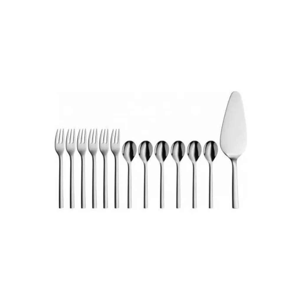 WMF Nuova Set per Dolci da 13 Pezzi in Acciaio Cromargan 18/10 WMF Nuova Set per Dolci da 13 Pezzi in Acciaio Cromargan 18/10