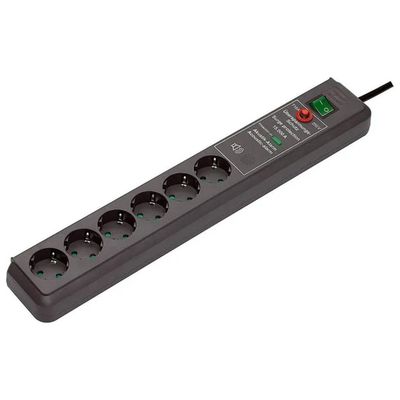 Brennenstuhl Secure-Tec Multipresa 6 posti con protezione da sovratensioni, cavo 3 m, antracite Brennenstuhl Secure-Tec Multipresa 6 posti con protezione da sovratensioni, cavo 3 m, antracite