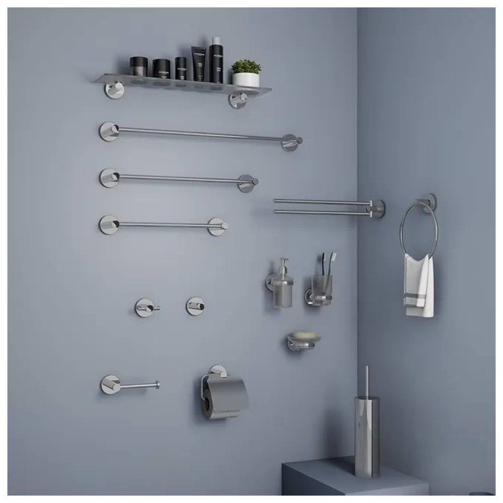 Gedy Felce Plus Porta Rotolo WC Coperto Cromato Gedy Felce Plus Porta Rotolo WC Coperto Cromato