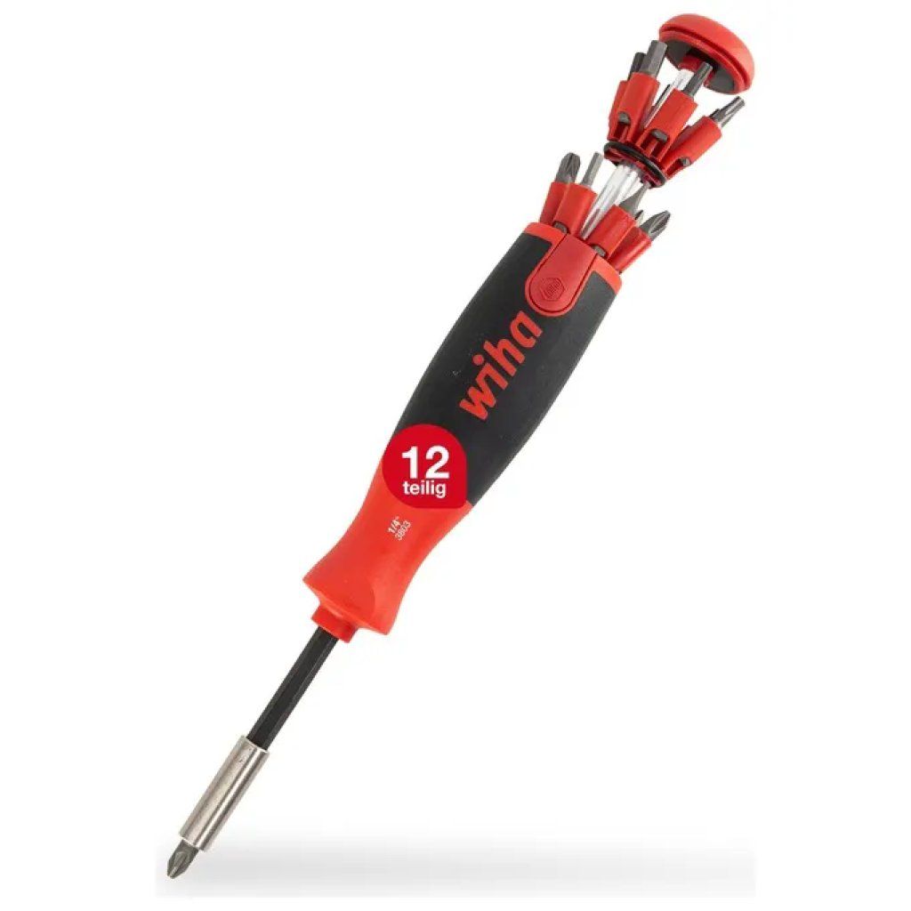 Wiha LiftUp 25 Cacciavite Magnetico con 12 Inserti da 1/4″
