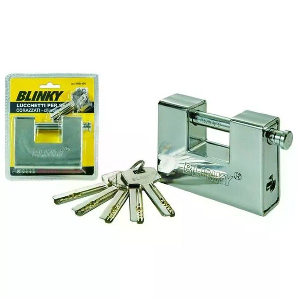 VIGOR-BLINKY Blinky Vigor Lucchetto Corazzato per Serrande con Cilindro Euro da 90 mm