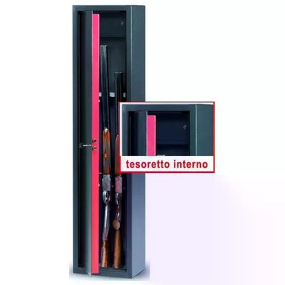 VIGOR-BLINKY Armadio portafucili Blinky 5 posti con tesoretto interno, 31 × 22 × 138 cm