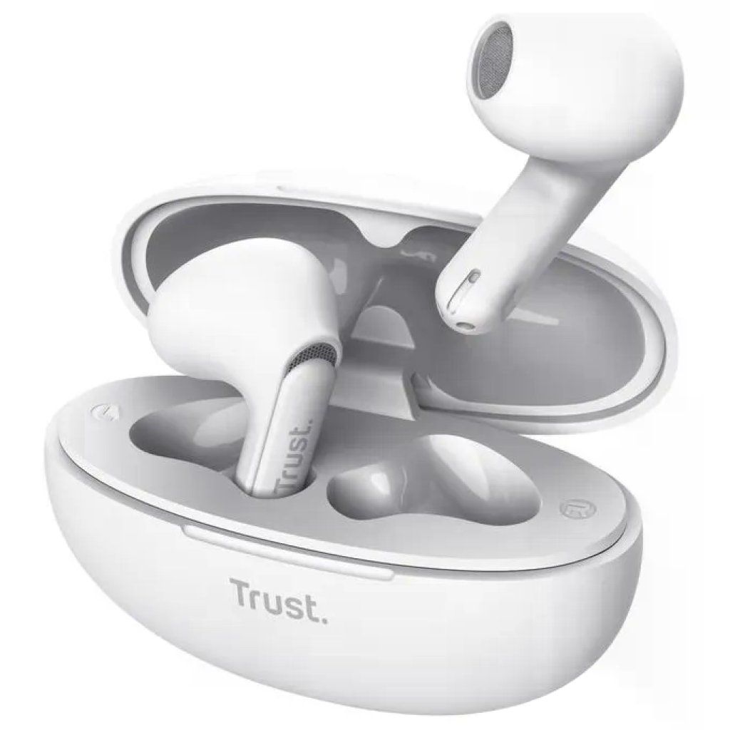 Trust Yavi Auricolari True Wireless Bluetooth, Bianchi, con Custodia USB-C Trust Yavi Auricolari True Wireless Bluetooth, Bianchi, con Custodia USB-C