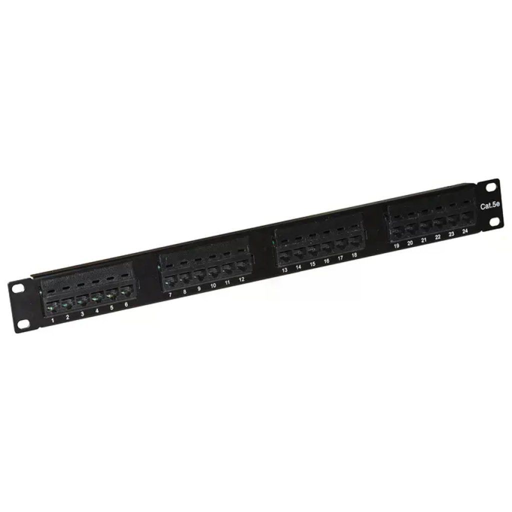 LINK Pannello Patch 24 Porte RJ45 UTP Cat 5e per Rack 19 LINK Pannello Patch 24 Porte RJ45 UTP Cat 5e per Rack 19" Nero
