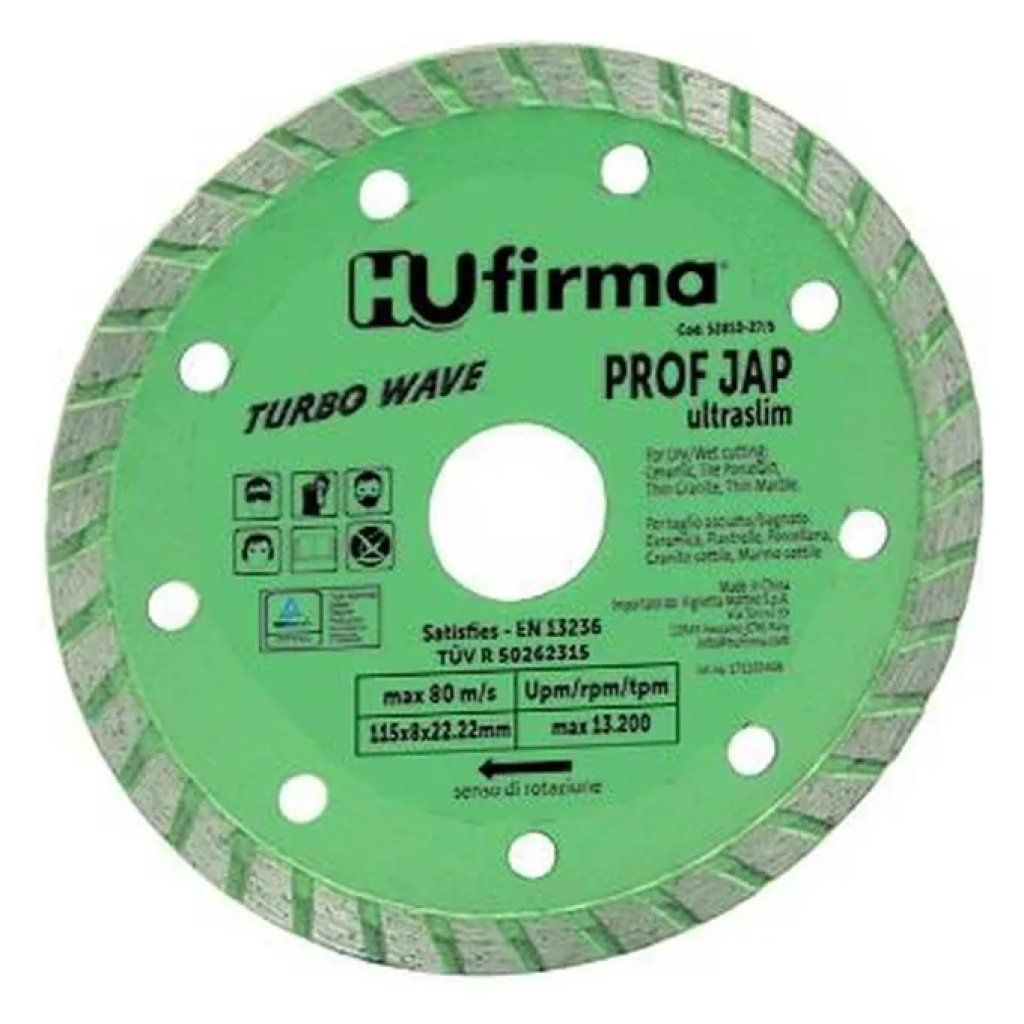 HUFIRMA Vigor 5281027 Disco Diamantato Turbo Ultraslim 115 mm