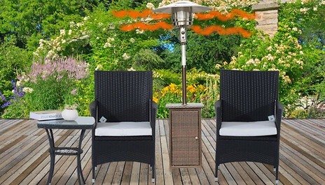 3-Piece Rattan Dining Set with Patio Heater Bundle massive price slash!  The Patio Heater alone is worth £291.99 see photos