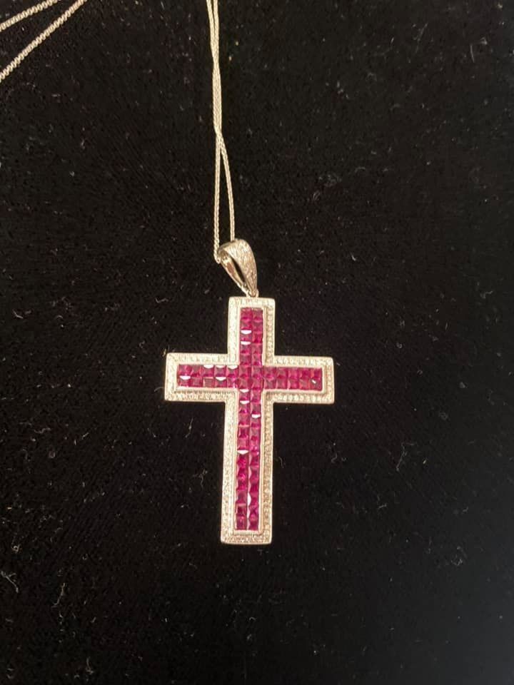 Ruby Cross Pendant