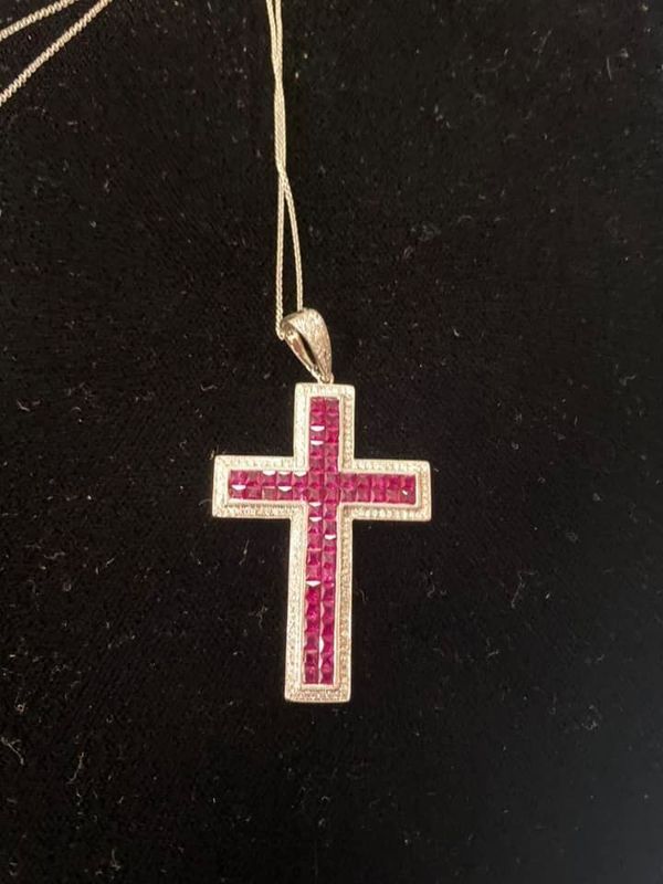 Ruby Cross Pendant
