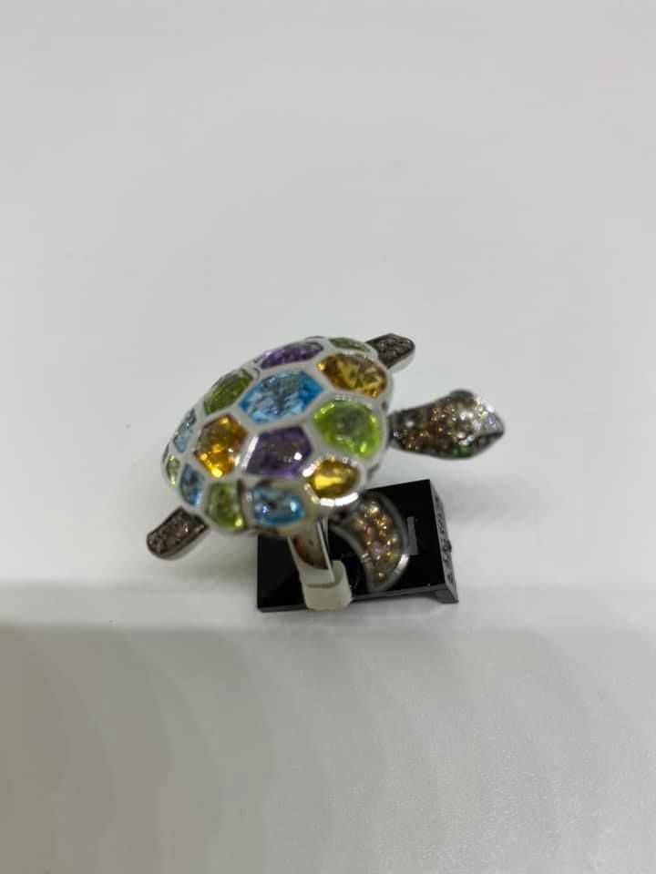 Multi-Gemstone Turtle Ring