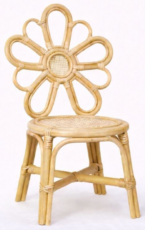 Kids Floral Rattan Chair