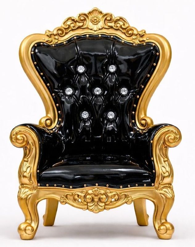Kids Black Royal Throne Chair