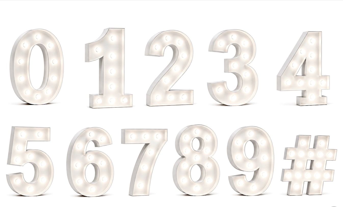 Light-Up Marquee Numbers