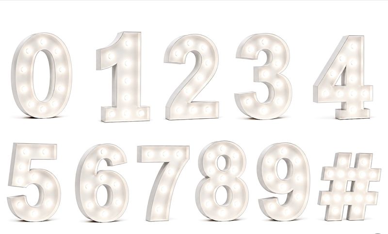 Light-Up Marquee Numbers