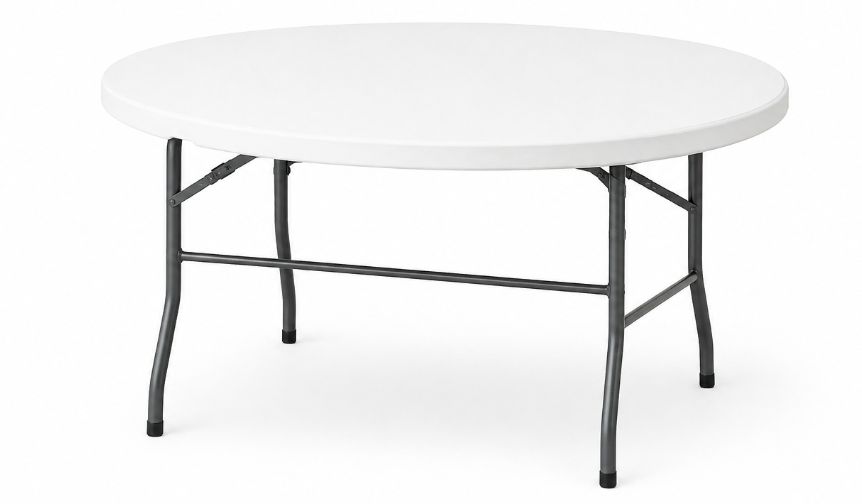White Round Folding Table