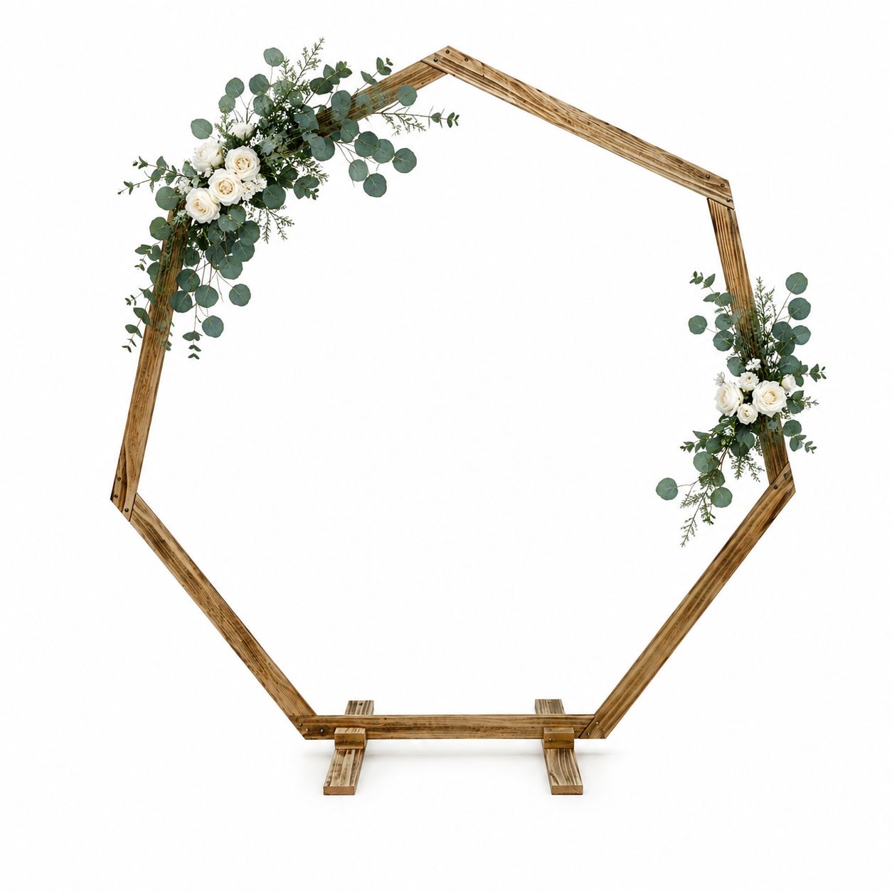 7' Rustic Wooden Hexagon Arch 7' Rustic Wooden Hexagon Arch