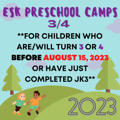 2023 Preschool Summer Camp Week 3: June 19-23, Age 3/4