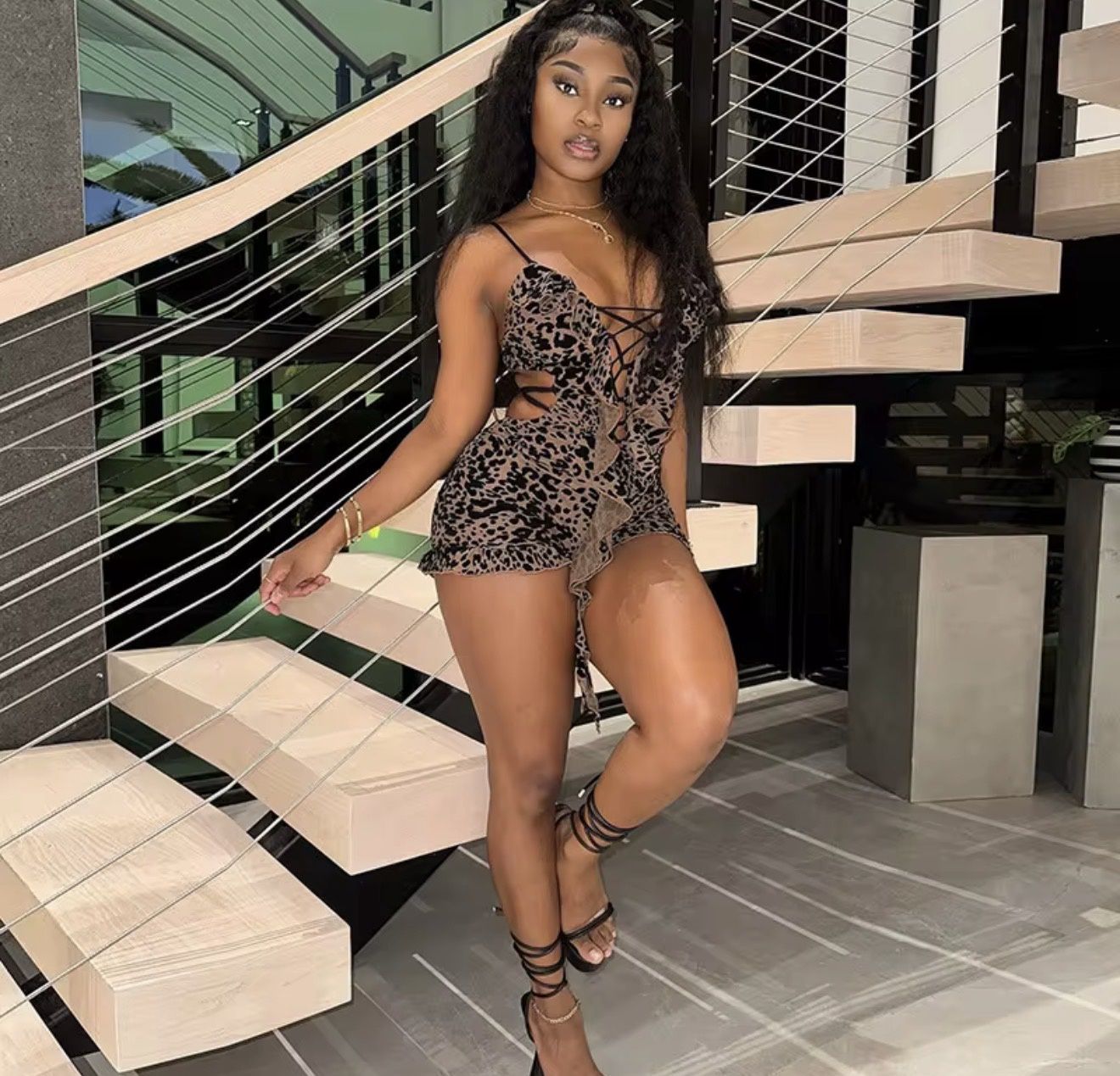 Leopard Ruffle Romper