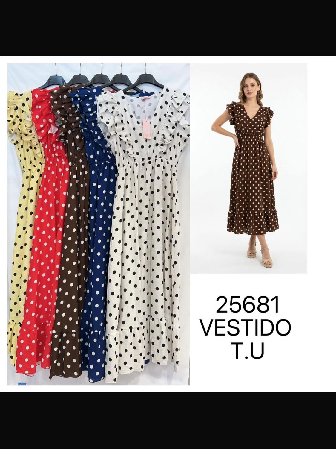 Vestido lunares en negro