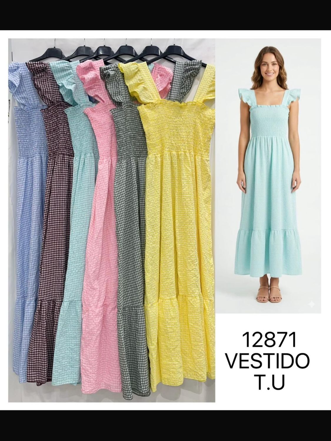 Vestido cuadro en rojo