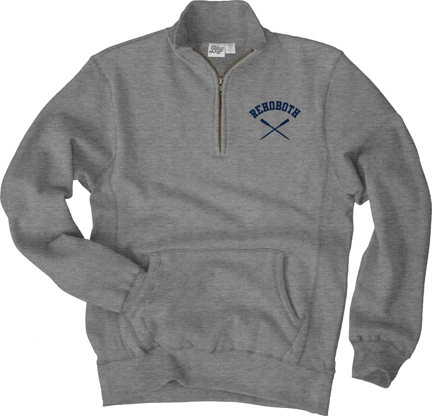 MENS 1/2 ZIP DYNAMITE CROSSED OARS, Color: HEATHER GREY, Size: S