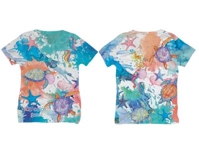 SUBLIMATION GANGLY AQUARIUM VNECK SS TEE