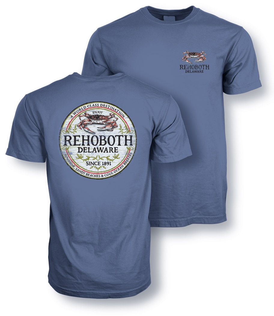 VINTAGE CIRCLE CRAB SS TEE, Color: FADED BLUE, Size: S