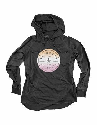 LIGHTWEIGHT WOMENS HOODIE CHARCOAL OMBRE STAR