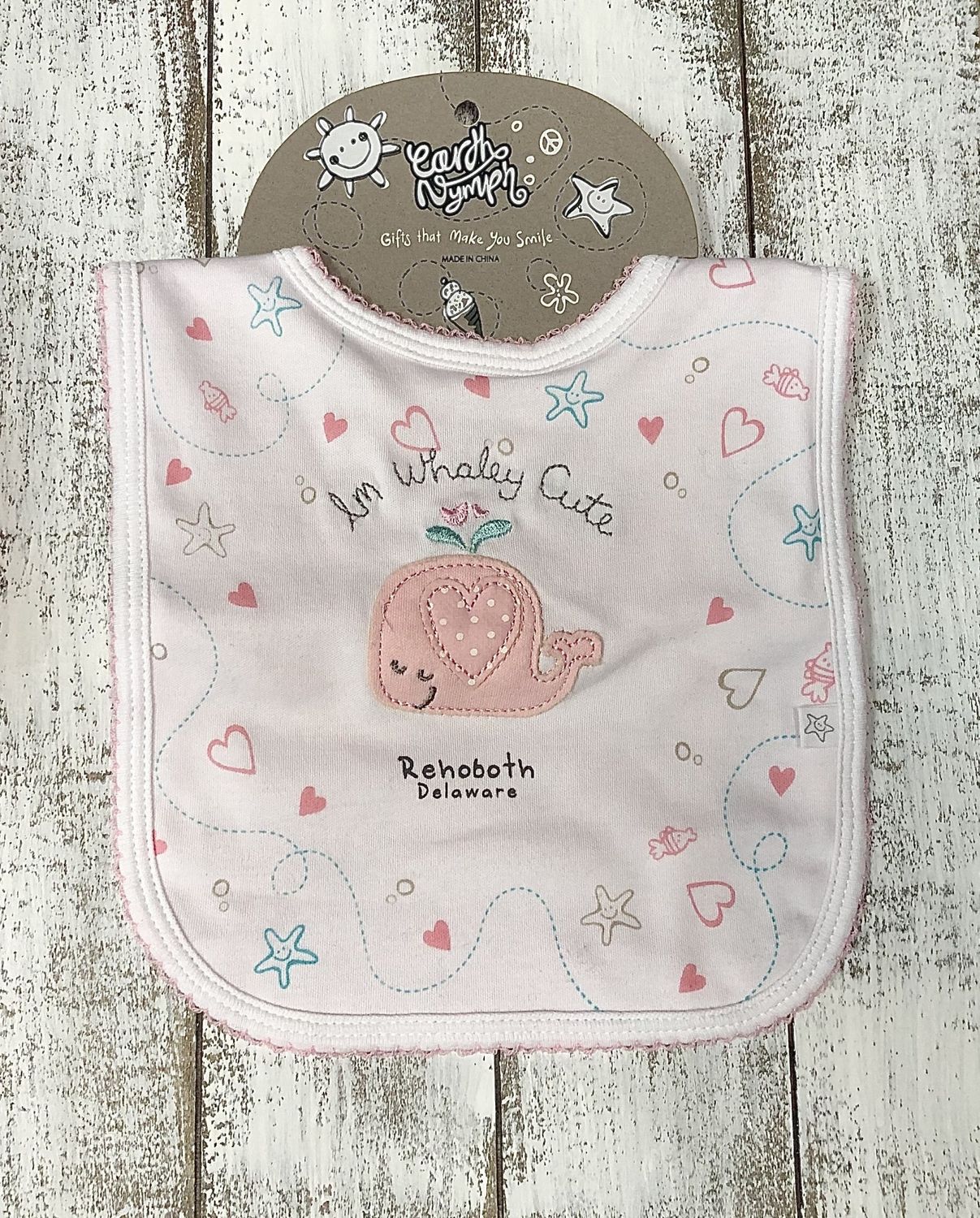 EARTH NYMPH BABY BIB, Color: WHALEY CUTE