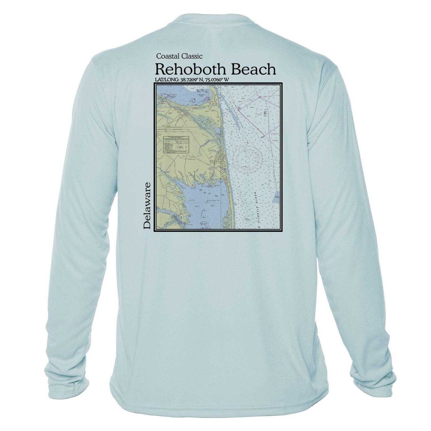 ALTERED LATITUDES CHART SOLAR LS TEE, Color: ARTIC BLUE, Size: XS