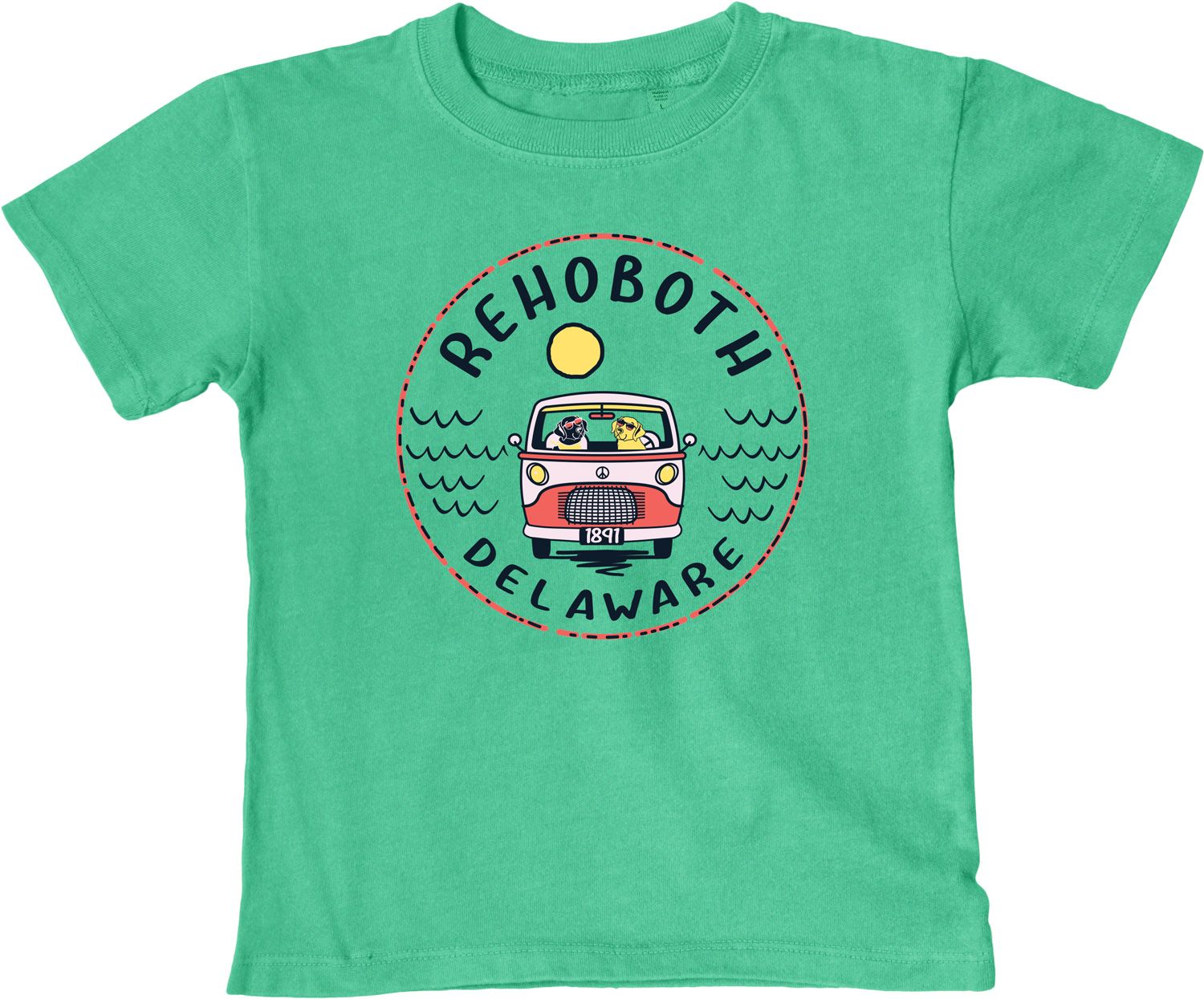 INFANT CONCURRENCE BUS/DOGS SS TEE, Color: SEAFOAM, Size: 6M