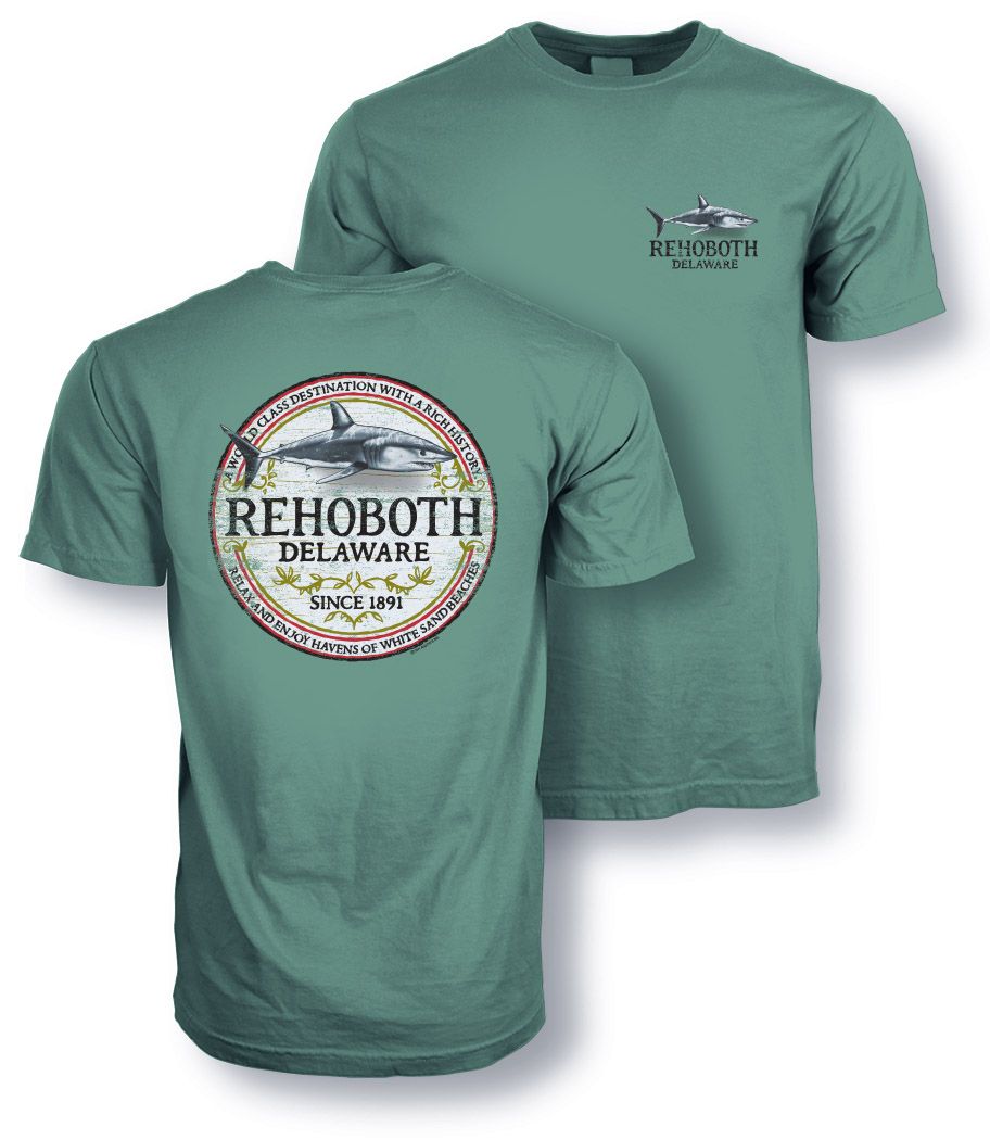 VINTAGE CIRCLE SHARK SS TEE, Color: NEWPORT GREEN, Size: S