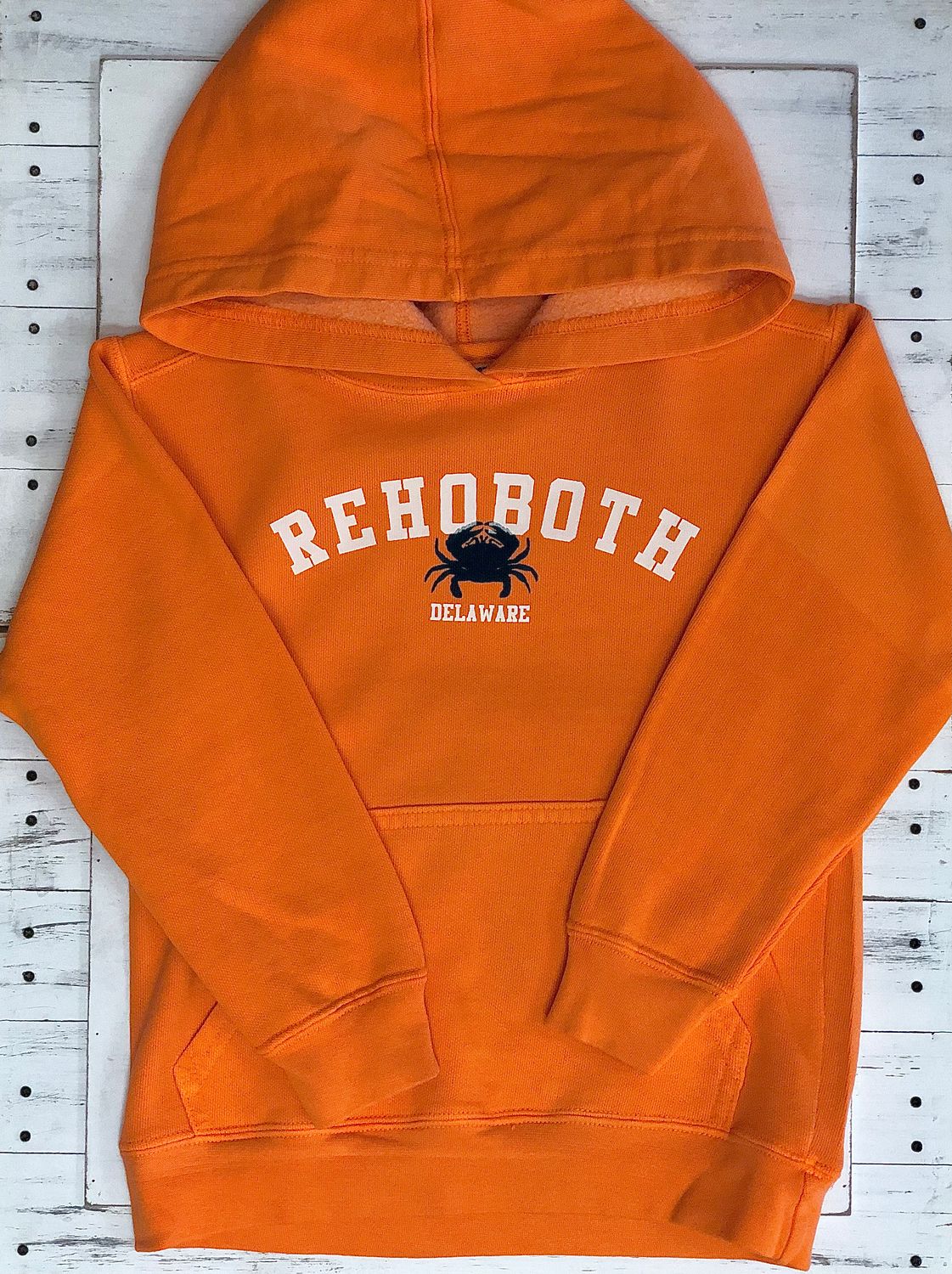 YOUTH CLASSIC BEACH HOODIE, Color: BURNT ORANGE CRAB, Size: XS