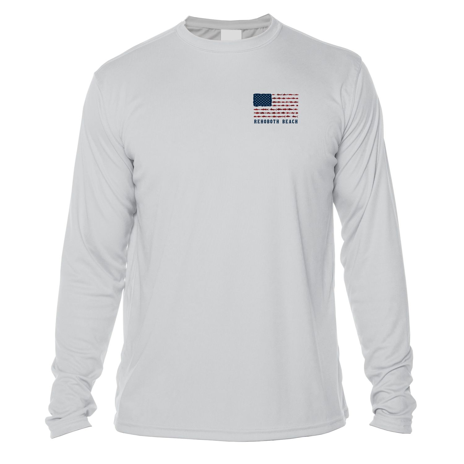 ALTERED LATITUDES FLAG SOLAR LS TEE, Color: PEARL GREY, Size: XS