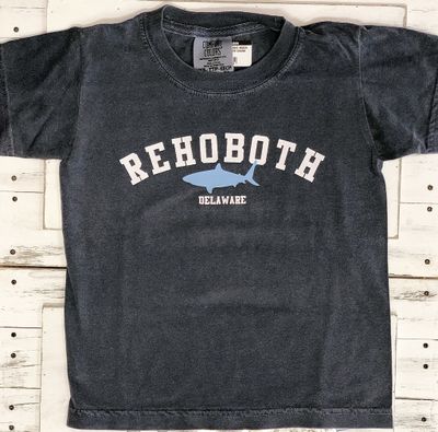 YOUTH CLASSIC BEACH SS TEE DENIM SHARK