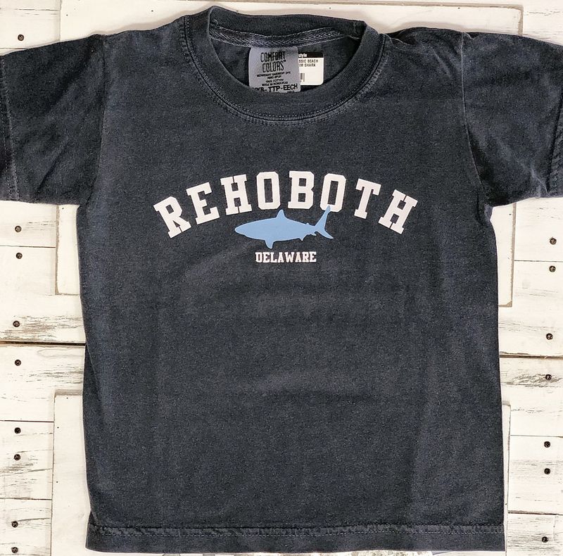 YOUTH CLASSIC BEACH SS TEE DENIM SHARK