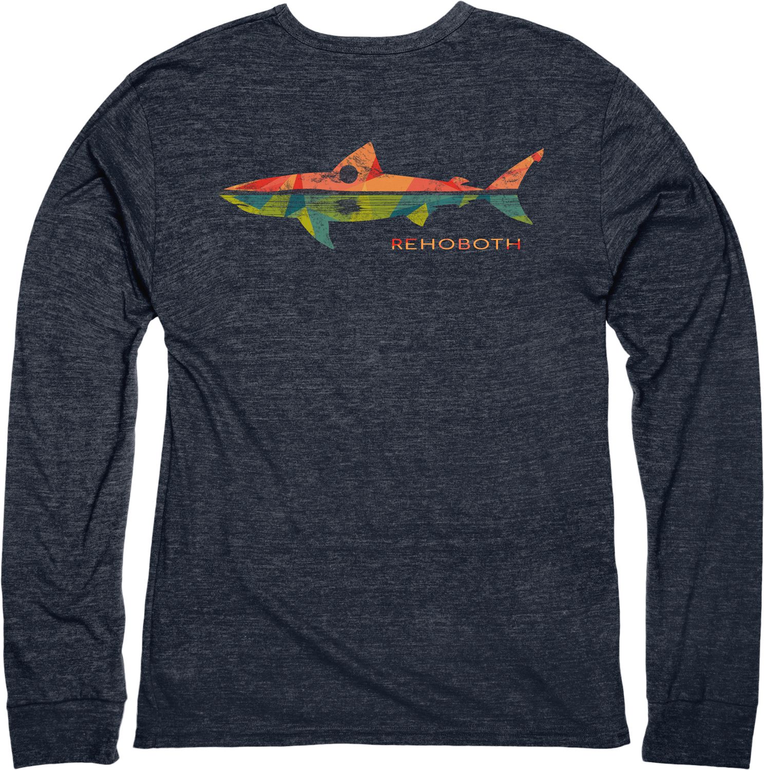 REMNANT SHARK TRIBLEND LS TEE, Color: NAVY, Size: S
