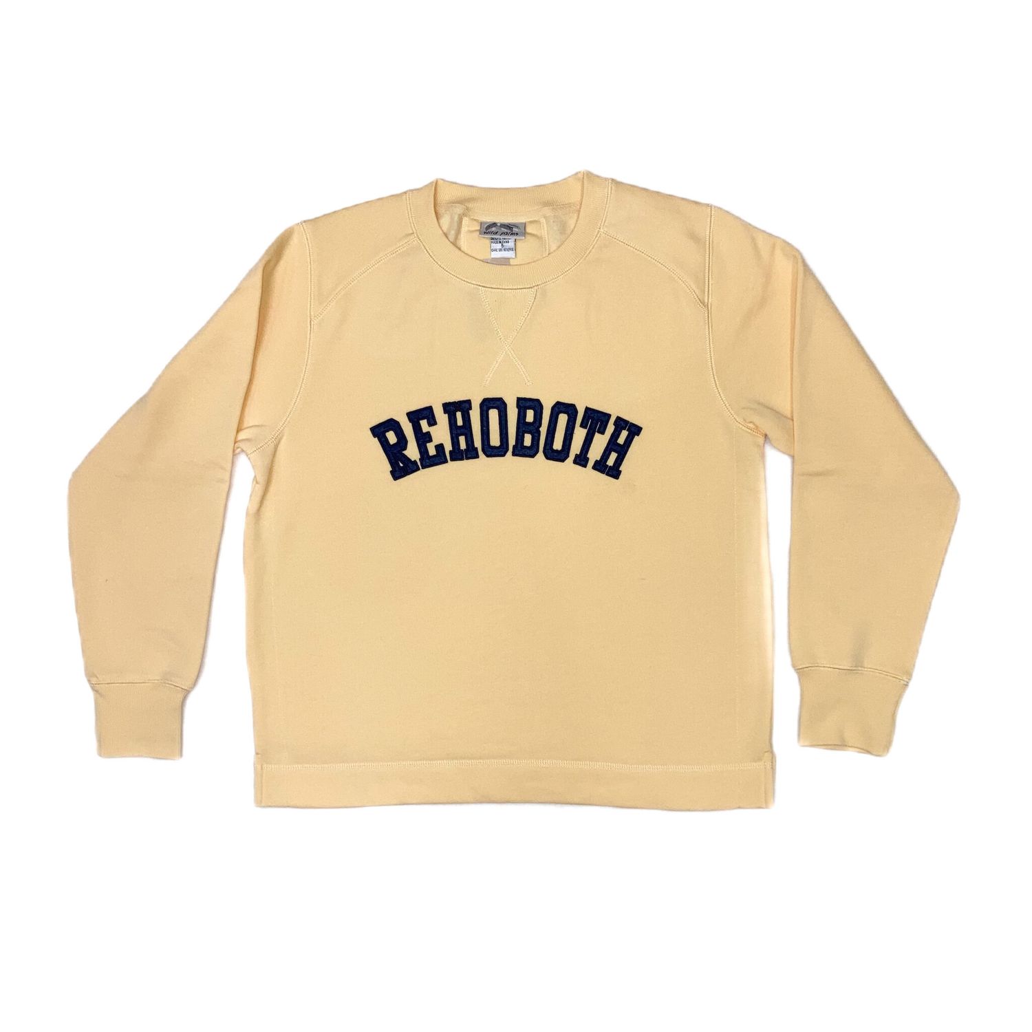 WOMENS APPLIQUE CREWNECK SWEATSHIRT, Color: BUTTER, Size: S