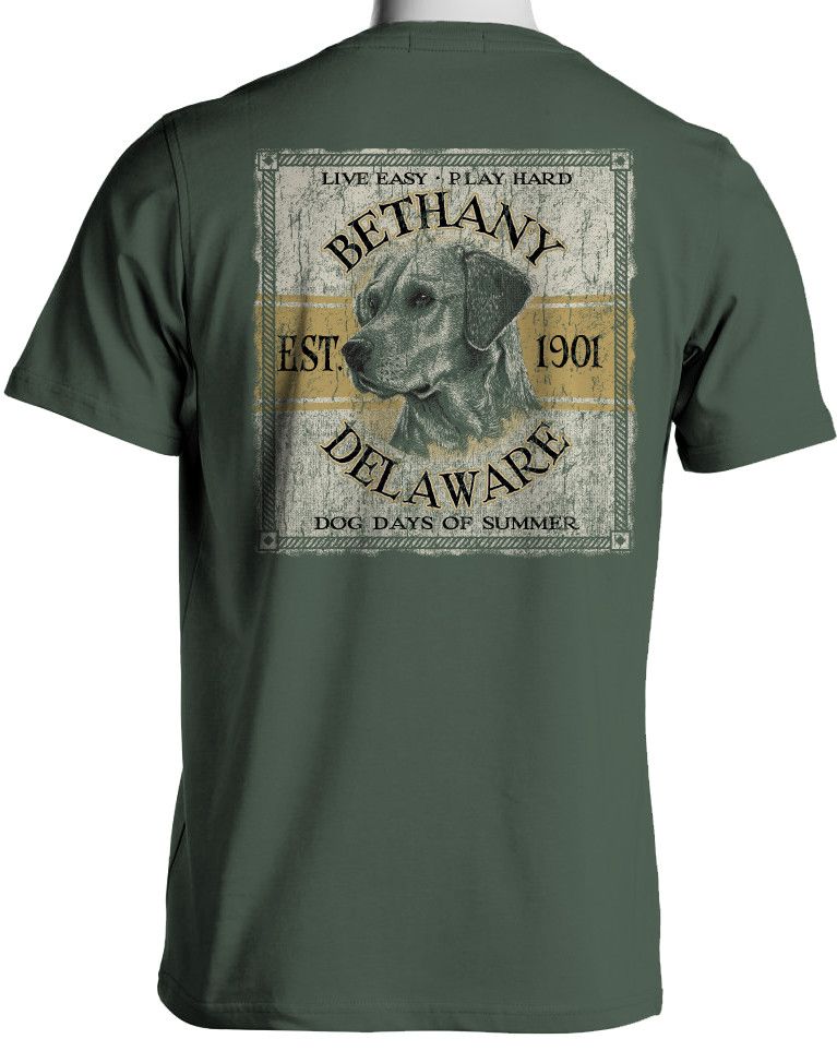 BETHANY BAYWOOD YELLOW LAB SS TEE, Color: SAGE GREEN, Size: S