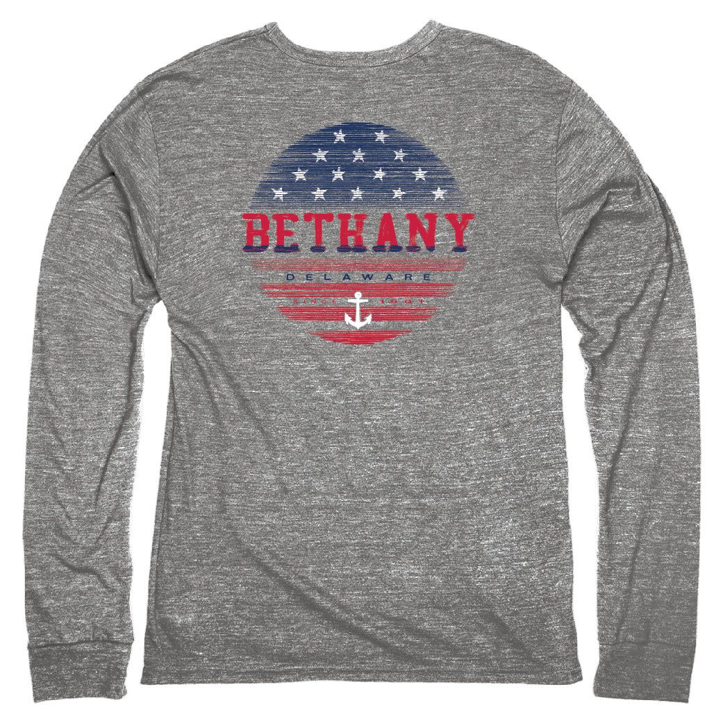BETHANY DECORUM FLAG TRIBLEND LS TEE 
