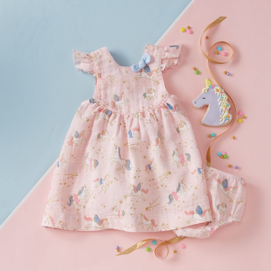 MUDPIE UNICORN DRESS, Size: 0-3M