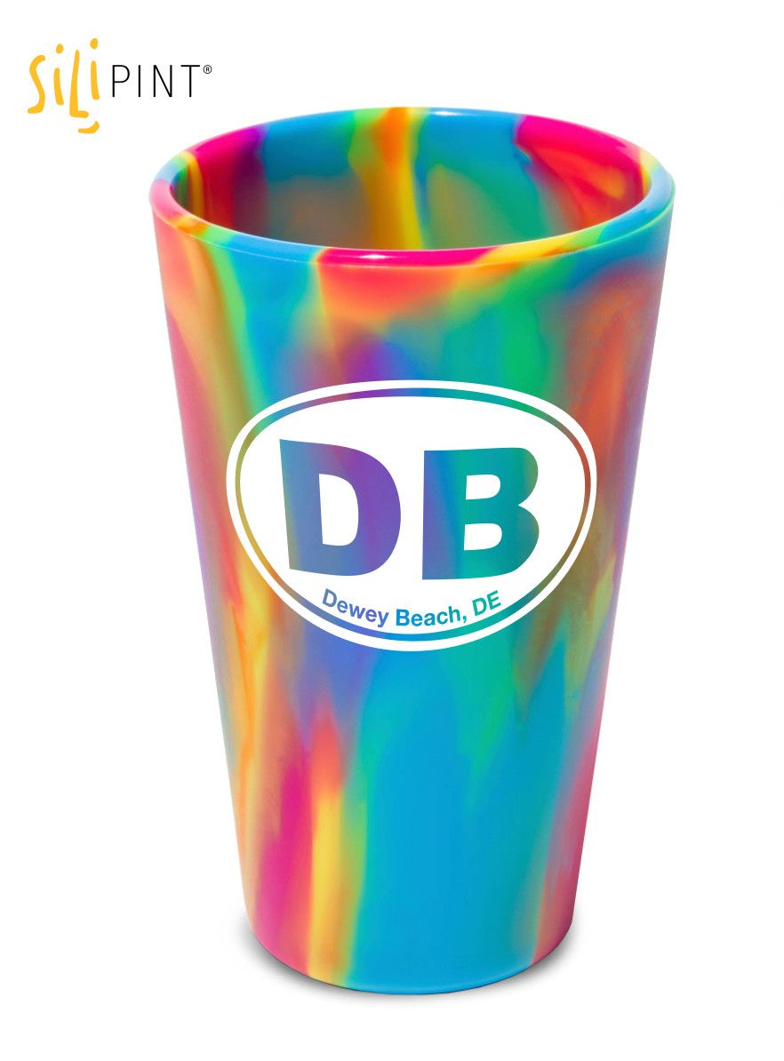 DEWEY SILICONE 16 OZ PINT GLASS, Color: RAINBOW