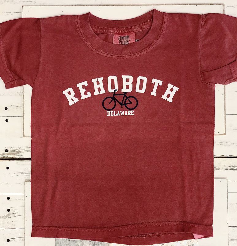 YOUTH CLASSIC BEACH SS TEE CRIMSON BIKE